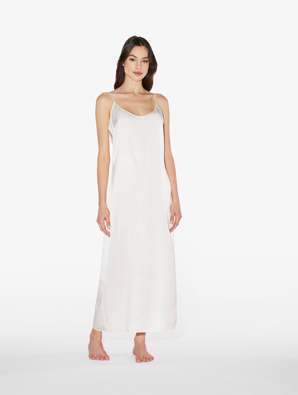 white slip dress